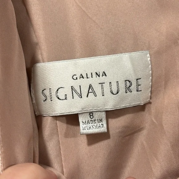 Galina Signature David’s Bridal satin dress with pockets size 8 - Picture 5 of 10